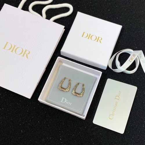 Dior J'Adior Hoop Earrings In Antique Gold Metal and Crystals Dior J'Adior Hoop Earrings In Antique Gold Metal and Crystals