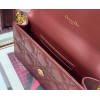 Dior Caro Belt Pouch with Chain In Bordeaux Calfskin