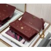 Dior Caro Belt Pouch with Chain In Bordeaux Calfskin