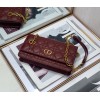 Dior Caro Belt Pouch with Chain In Bordeaux Calfskin