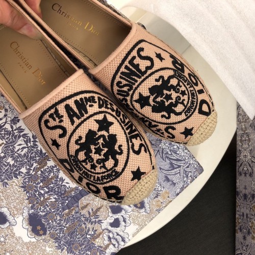 Dior Granville Espadrilles In Beige Jute Canvas with Dior Union Motif Dior Granville Espadrilles In Beige Jute Canvas with Dior Union Motif