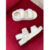 Dior Dioract Sandals In White Shearling