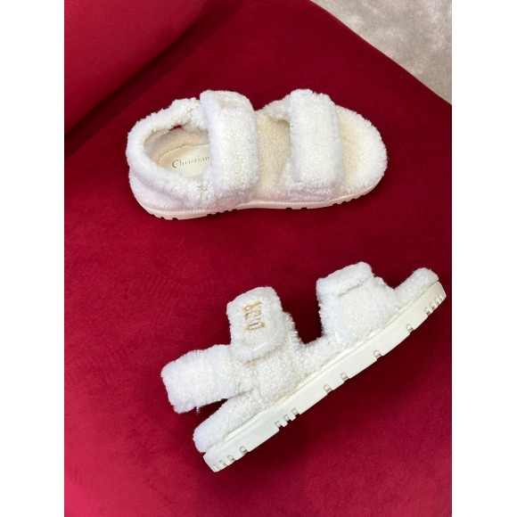 Dior Dioract Sandals In White Shearling Dior Dioract Sandals In White Shearling