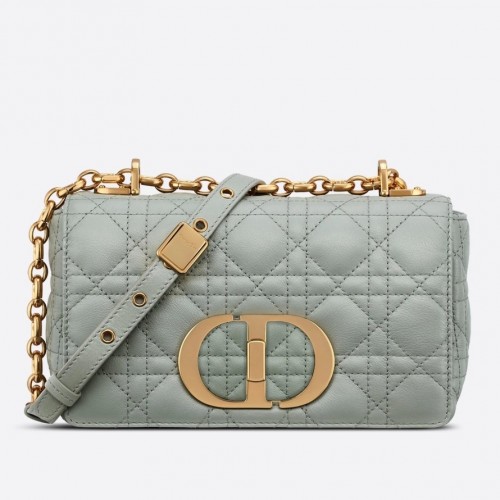 Dior Caro Small Bag In Grey Cannage Calfskin Dior Caro Small Bag In Grey Cannage Calfskin