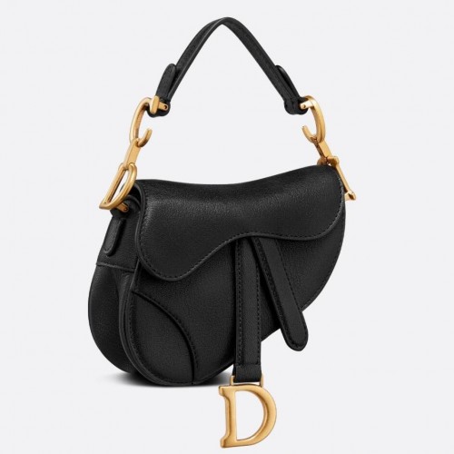 Dior Saddle Micro Bag In Black Goatskin Dior Saddle Micro Bag In Black Goatskin