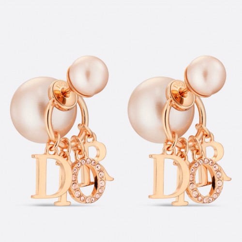 Dior Tribales Earrings In Rose Gold Metal Pearls and Crystals Dior Tribales Earrings In Rose Gold Metal Pearls and Crystals