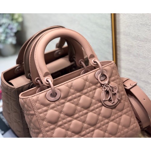 Dior Lady Dior Medium Bag In Blush Ultramatte Cannage Calfskin Dior Lady Dior Medium Bag In Blush Ultramatte Cannage Calfskin