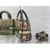Dior Lady D-Lite Medium Bag In Brown Toile de Jouy Embroidery