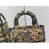 Dior Lady D-Lite Medium Bag In Brown Toile de Jouy Embroidery