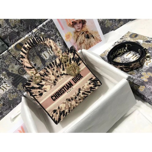 Dior Lady D-Lite Medium Bag In Multicolor Tie Embroidery Dior Lady D-Lite Medium Bag In Multicolor Tie Embroidery