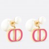 Dior Tribales Earrings in Metal and White Pearls with Rani Pink Lacquer
