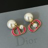 Dior Tribales Earrings in Metal and White Pearls with Rani Pink Lacquer