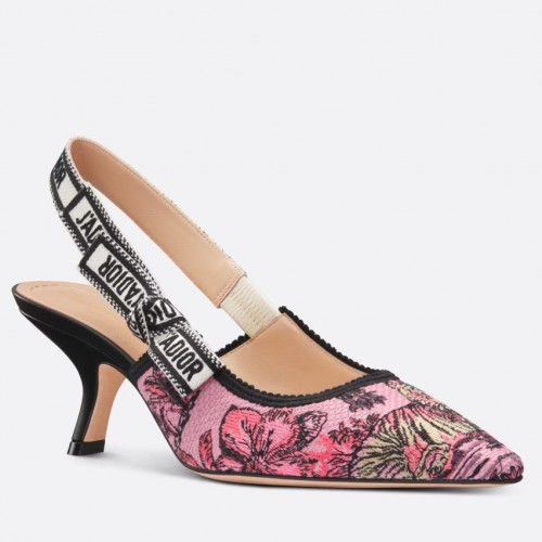 Dior J'Adior Slingback Pumps 65mm In Pink Toile de Jouy Voyage Motif Dior J'Adior Slingback Pumps 65mm In Pink Toile de Jouy Voyage Motif