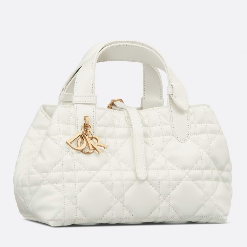 Dior Toujours Small Bag in White Macrocannage Calfskin Dior Toujours Small Bag in White Macrocannage Calfskin