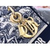 Dior Lady D-Lite Medium Bag In Blue Toile de Jouy Embroidery