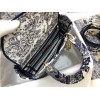 Dior Lady D-Lite Medium Bag In Blue Toile de Jouy Embroidery