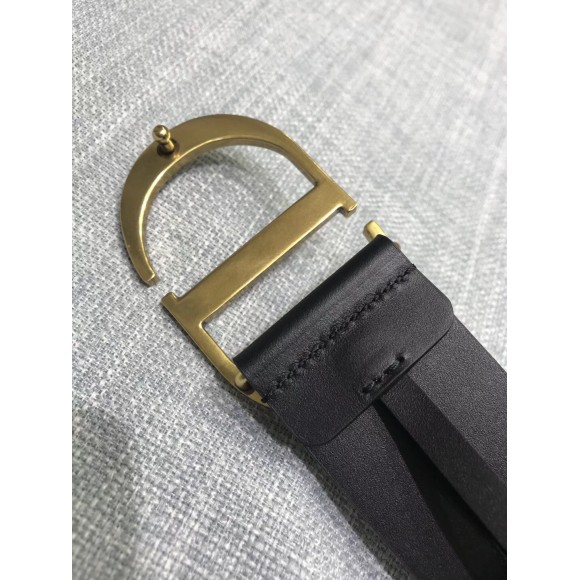 Dior 30 Montaigne 35MM Belt In Black Smooth Calfskin Dior 30 Montaigne 35MM Belt In Black Smooth Calfskin