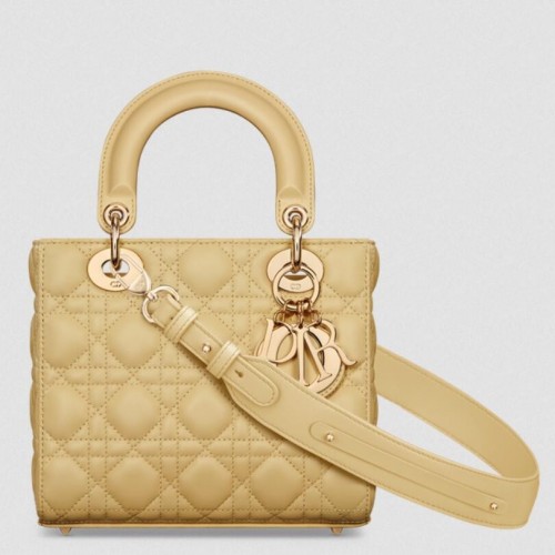 Dior Small Lady Dior My ABCDior Bag in Pastel Yellow Lambskin Dior Small Lady Dior My ABCDior Bag in Pastel Yellow Lambskin