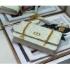 Dior Caro Belt Pouch with Chain In White Calfskin