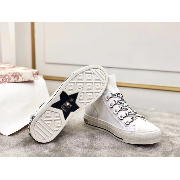 Dior Walk'N'Dior Mid-top Sneakers In White Technical Knit Dior Walk'N'Dior Mid-top Sneakers In White Technical Knit