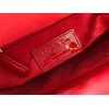 Dior Lady Dior Mini Chain Bag with Chain in Red Patent Calfskin
