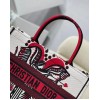 Dior Medium Book Tote Bag In Latte Multicolor Cupidon Embroidery