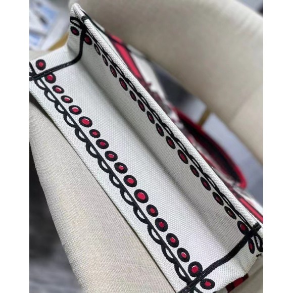 Dior Medium Book Tote Bag In Latte Multicolor Cupidon Embroidery Dior Medium Book Tote Bag In Latte Multicolor Cupidon Embroidery