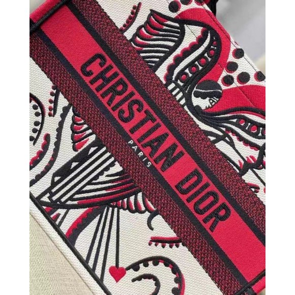 Dior Medium Book Tote Bag In Latte Multicolor Cupidon Embroidery Dior Medium Book Tote Bag In Latte Multicolor Cupidon Embroidery