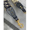 Dior Adjustable Shoulder Strap with Ring in Blue Oblique Embroidery