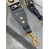 Dior Adjustable Shoulder Strap with Ring in Blue Oblique Embroidery