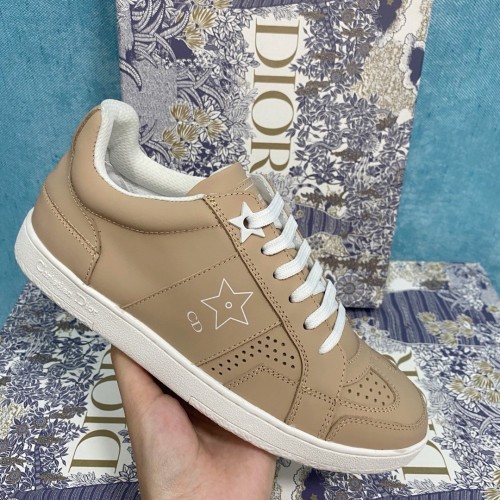 Dior Star Low-top Sneakers In Beige Calfskin Dior Star Low-top Sneakers In Beige Calfskin