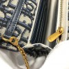 Dior Saddle Chain Pouch In Blue Dior Oblique Jacquard