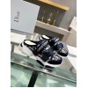 Dior D-Wander Open Back Sneakers In Blue Oblique Fabric