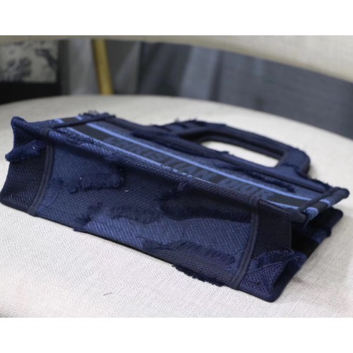 Dior Mini Book Tote Bag In Blue Camouflage Canvas Dior Mini Book Tote Bag In Blue Camouflage Canvas