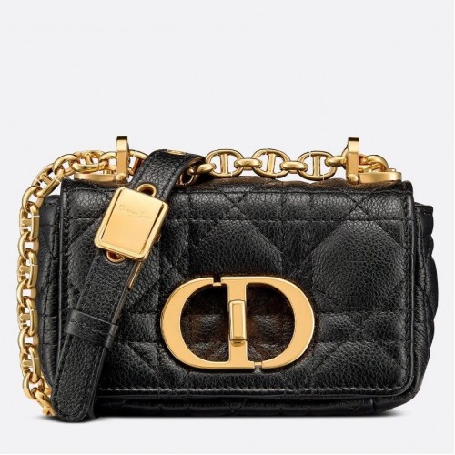 Dior Caro Micro Bag In Black Cannage Calfskin Dior Caro Micro Bag In Black Cannage Calfskin