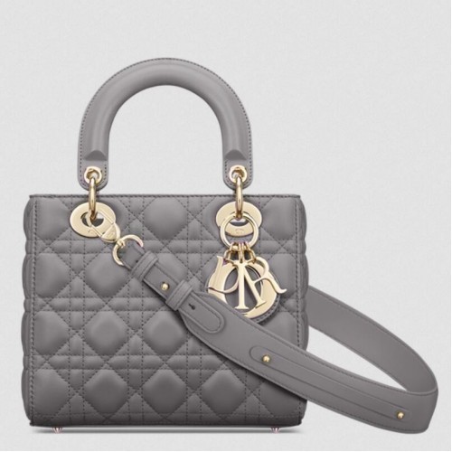 Dior Small Lady Dior My ABCDior Bag in Steel Grey Lambskin Dior Small Lady Dior My ABCDior Bag in Steel Grey Lambskin