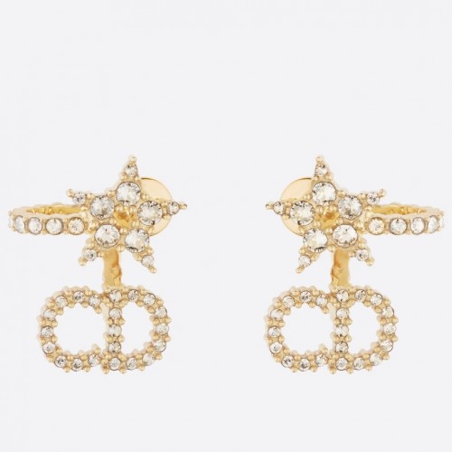 Dior Clair D Lune Earrings In Gold-Finish Metal and White Crystals Dior Clair D Lune Earrings In Gold-Finish Metal and White Crystals