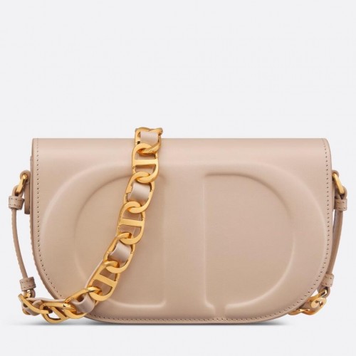 Dior CD Signature Chain Bag in Beige Calfskin Dior CD Signature Chain Bag in Beige Calfskin