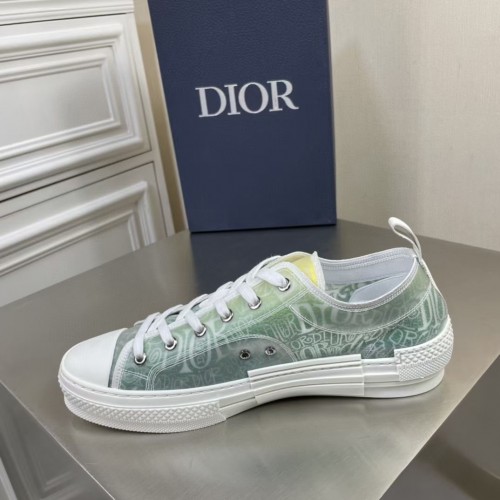 Dior Men's B23 Low-top Sneakers with Green and Yellow Print Dior Men's B23 Low-top Sneakers with Green and Yellow Print