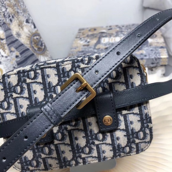 Dior Belt Pouch In Blue Oblique Canvas Dior Belt Pouch In Blue Oblique Canvas