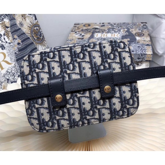 Dior Belt Pouch In Blue Oblique Canvas Dior Belt Pouch In Blue Oblique Canvas