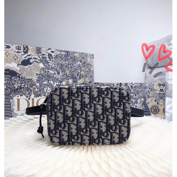 Dior Belt Pouch In Blue Oblique Canvas Dior Belt Pouch In Blue Oblique Canvas