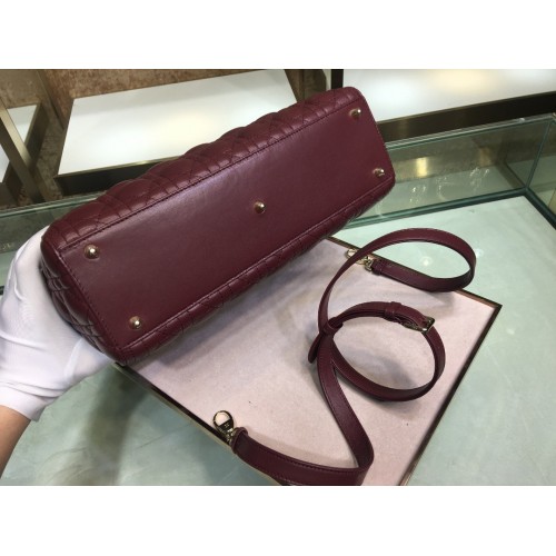 Dior Lady Dior Large Bag In Bordeaux Cannage Lambskin Dior Lady Dior Large Bag In Bordeaux Cannage Lambskin