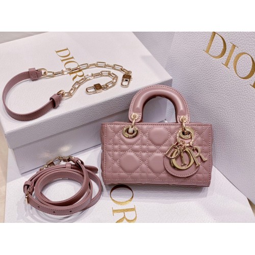 Dior Lady D-Joy Micro Bag In Peony Pink Cannage Lambskin Dior Lady D-Joy Micro Bag In Peony Pink Cannage Lambskin