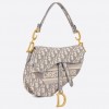 Dior Saddle Bag In Grey Dior Oblique Embroidery