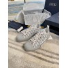 Dior Men's B23 Low-top Sneakers In White and Blue Oblique Canvas