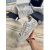 Dior Men's B23 Low-top Sneakers In White and Blue Oblique Canvas