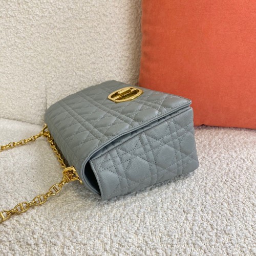 Dior Caro Large Bag In Grey Cannage Calfskin Dior Caro Large Bag In Grey Cannage Calfskin