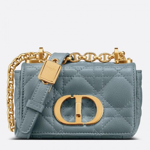 Dior Caro Micro Bag In Blue Cannage Calfskin Dior Caro Micro Bag In Blue Cannage Calfskin