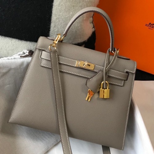 Hermes Kelly 25cm Sellier Bag in Gris Asphalt Epsom Calfskin GHW Hermes Kelly 25cm Sellier Bag in Gris Asphalt Epsom Calfskin GHW